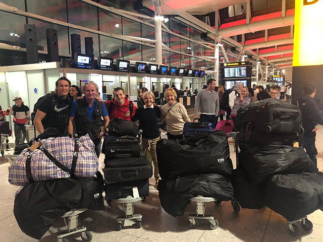 At the Airport with our bags